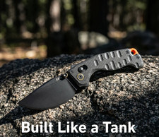 CJRB Doubletap Folding Knife 3⅞" D2 Tool Steel Drop Point Blade Black G10 Handle