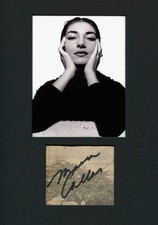 OPERA SOPRANO Maria Callas autograph, signed clipping & mounted