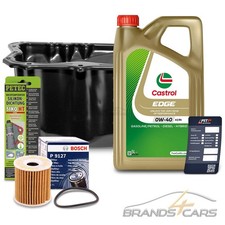 BOSCH ÖLFILTER+5 L CASTROL EDGE 0W-40+ÖLWANNE FÜR SMART FOR-TWO 0.6 - 0.8