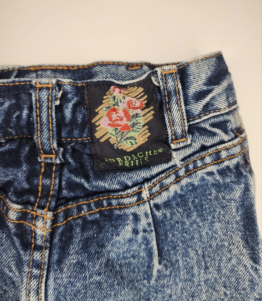 Falda vaquera vintage Jordache volantes lavado ácido niñas talla 4 Foto 3 de 4