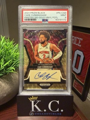 2024 Prizm Black Cade Cunningham Gold Vinyl Auto 2/5 PSA 9