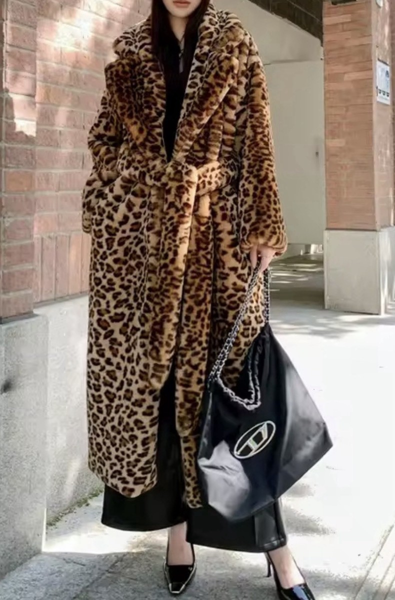 Leopard Print Faux Fur Coat | eBay