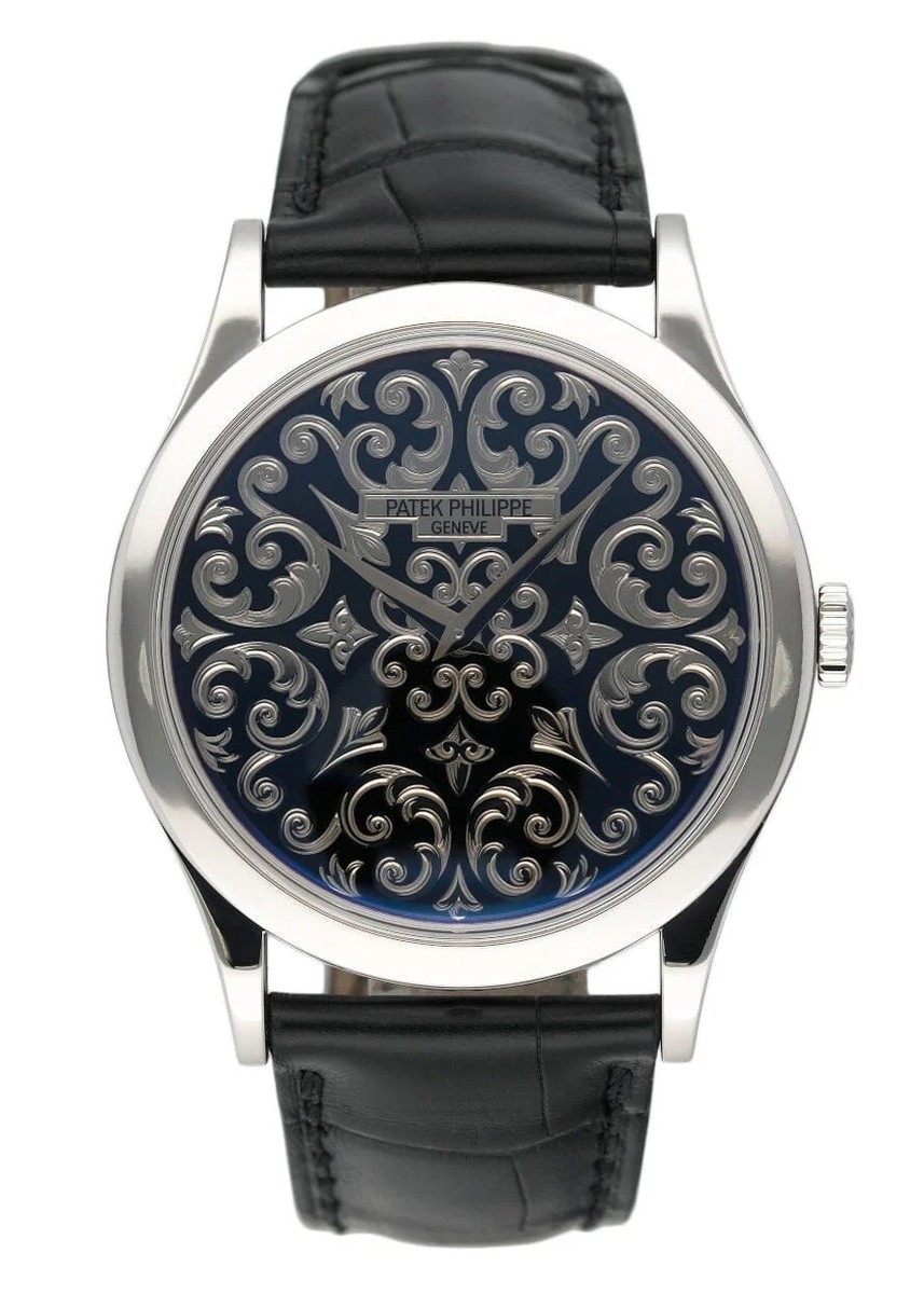 Patek Philippe 5088P Hand Engraved Dial Platinum Mens Watch Box
