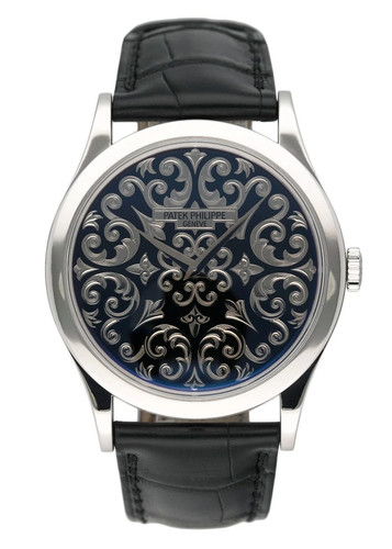 Patek Philippe 5088P Hand Engraved Dial Platinum Mens Watch Box Papers