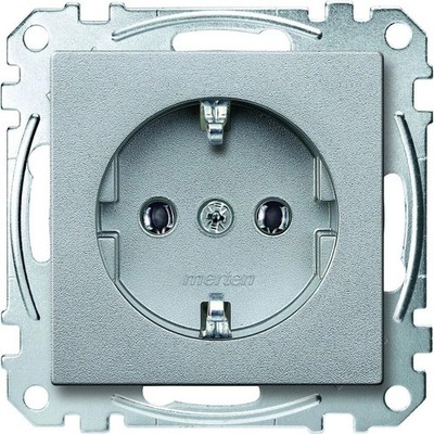 Merten Steckdose Elektrik System M MEG2301 0460 Aluminium edelmatt SCHUKO Anschl