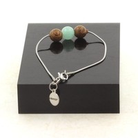 Mineralien Und Edelsteine. Armband Aus Edelstahl 1 Amazonit Perle