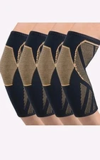 CYCLXY 2 Pairs Elbow Compression Sleeve ，Copper Tennis Elbow Braces for