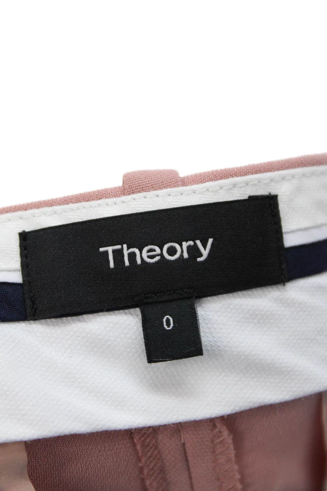 Pantalones de vestir Theory para mujer Treeca 2 modernos crepé pierna ajustada rosa talla 0 Foto 4 de 4