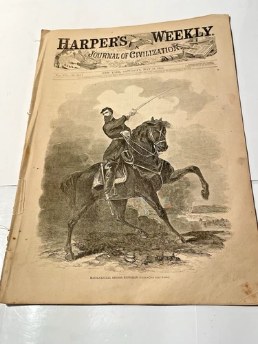 1863 Harper's Weekly May 23, Civil War, Battle of Chancellorsville, Virginia Map