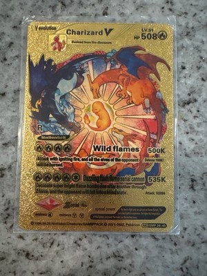 Charizard V Evolution Full Art Pokémon Card Gold Edition