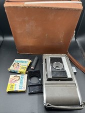 Vintage 1960's Polaroid Folding Land Camera Model J66 Untested With Brown Case