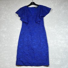 Lauren Ralph Lauren Womens Size 4 Blue Lace Overlay Sleeveless Dress