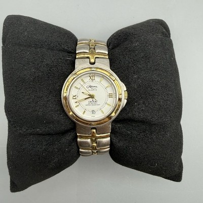 Vintage Croton Reliance Mens Two Tone Quartz Watch 23k Gold Plated