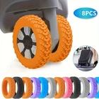8Pcs Silicone Luggage Wheel Covers Noise Reducing Suitcase Wheel Protectors