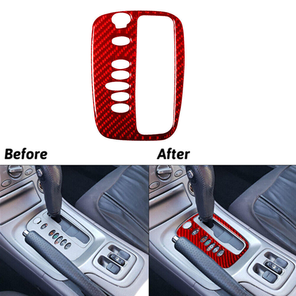 Red Carbon Fiber Center Console Gear Shift Panel Trim For Toyota