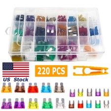220pc Blade Fuse Assortment Auto Car Truck Motorcycle FUSES Kit ATC ATO ATM USA