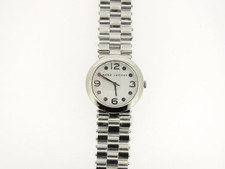 NEW MARC JACOBS POLISHED SILVER TONE BRACELET WATCH MBM3012