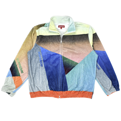 NWT Supreme NY Gradient Print Geo Velour Track Jacket Men's M SS23