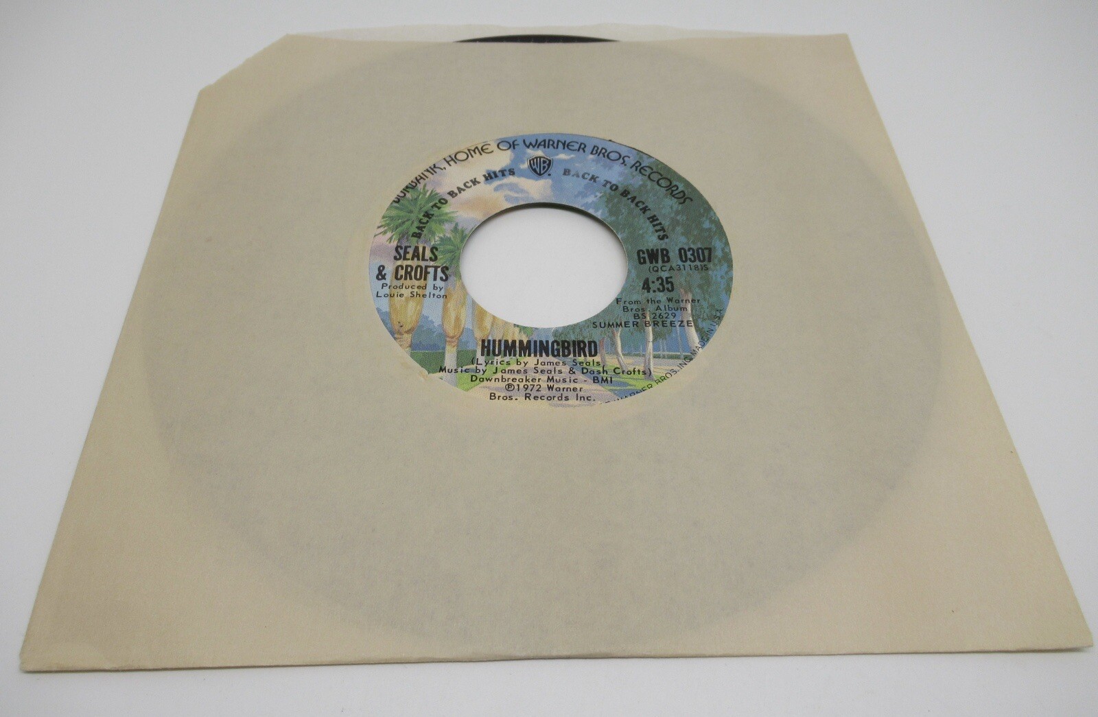 Seals & Crofts Summer Breeze / Hummingbird 1972 Warner Bros. 45 RPM