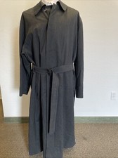 Vintage Charcoal Gray Aquascutum Trench 100 New Wool Made In England