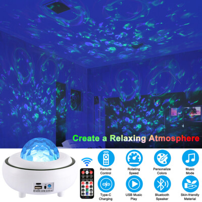 Star Projector Galaxy Starry Sky Night Light LED Ocean 14 Projection Lamp Remote