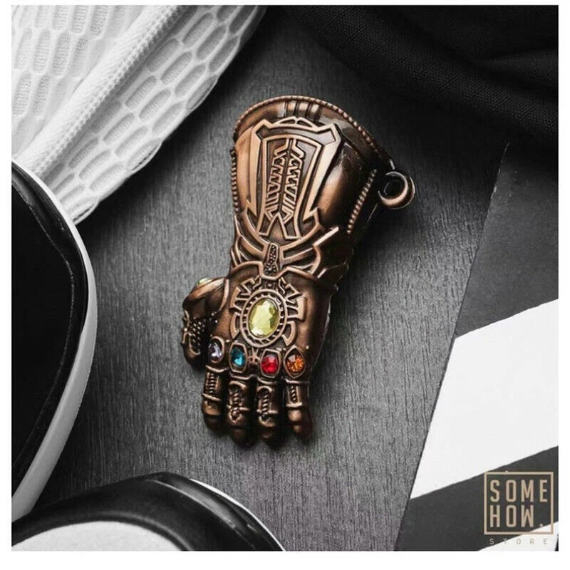 Conjunto de chaveiro Avengers: Endgame Thanos Infinity Manopla Marvel Cos pingente presentes - Imagem 4 de 4