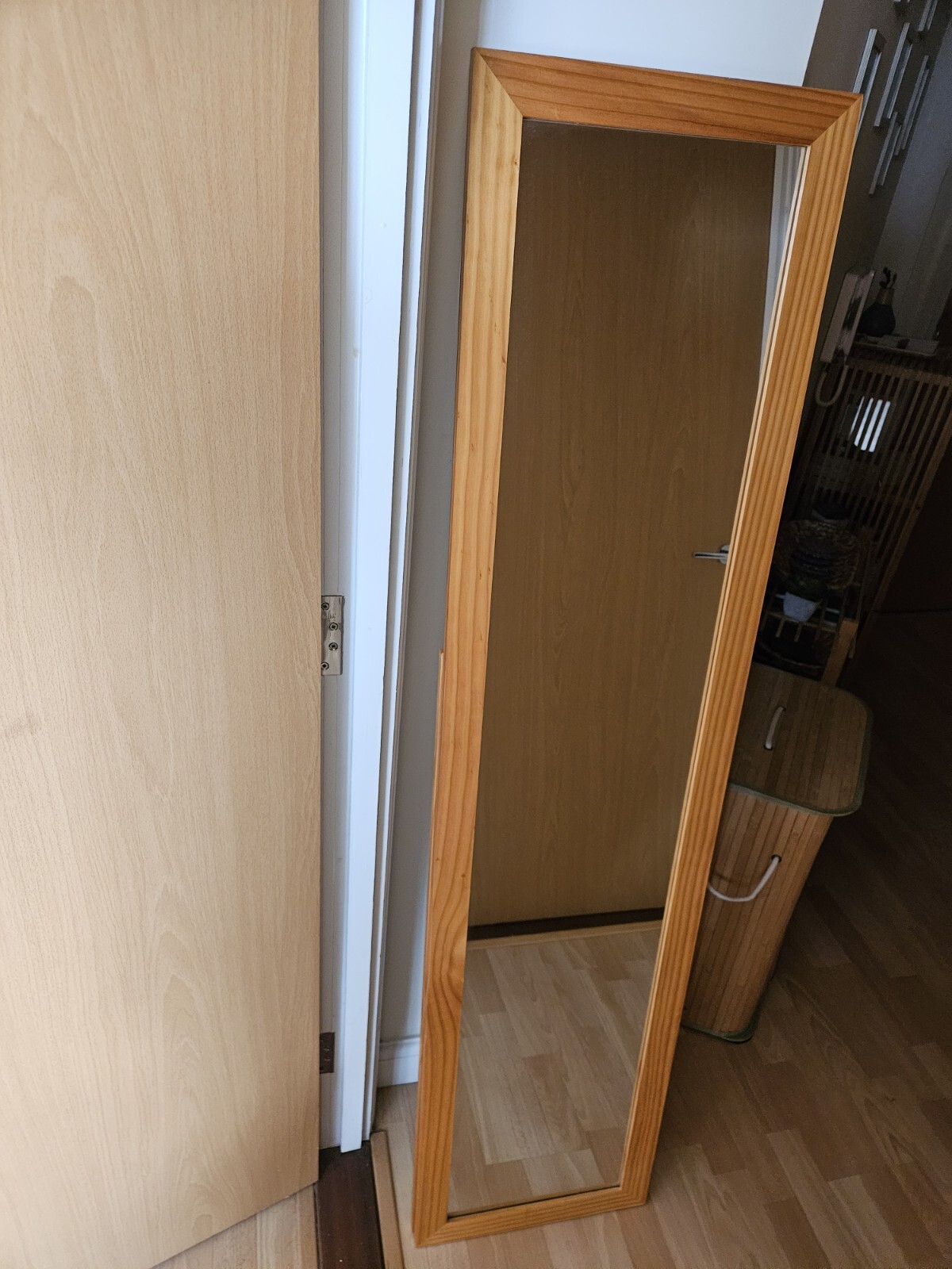 Home Wooden Full Length Mirror Oak Effect eBay