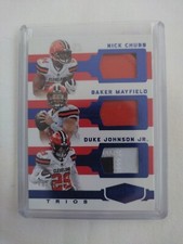 2018 Panini Plates & Patches Talented Trios Chubb Mayfield Johnson 40/40 RARE🔥