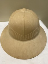 Vtg Genuine US Military Vietnam war Era Khaki Pith Safari Sun Hat Waterproof