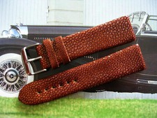 24mm XL Genuine Stingray Exotic skin Brown watch band strap IW SUISSE extra long