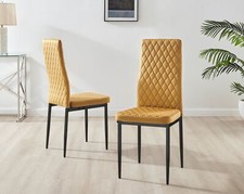 Image of 4x Milan Dining Chair Black Velvet Black Legs