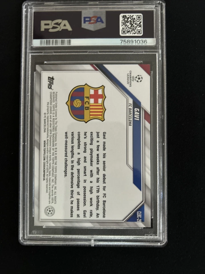 2022 Topps International Trading Card Day UEFA #CLBC-29 Gavi RC PSA 10 Barcelona - Image 3 of 3