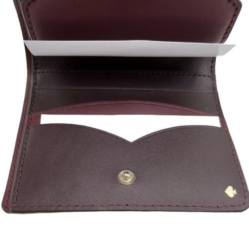 Kate Spade Nadine Small Bifold Wallet In Cherrywood Red W Golden Spade Logo NEW