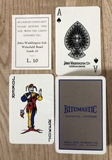 A pack of Waddington Playing Cards advertising Bitumastic Technical Coatings
