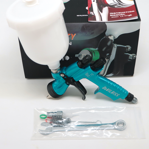For Devilbiss Blue Spray Gun HVLP Blue CV1 1.3 mm Car Paint Tool Pistol 600 ML - Bild 4 von 6