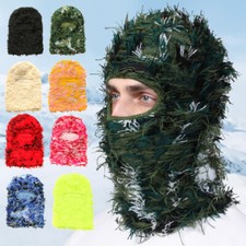 Distressed Knitted Balaclava Motorcycle Face Mask Neck Warmer Helmet Liner Hat