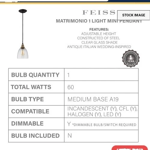 Feiss Matrimonio 1 Luz, Madera a la deriva/Zinc desgastado oscuro- P1394DFW-DWZ Nuevo Foto 2 de 4