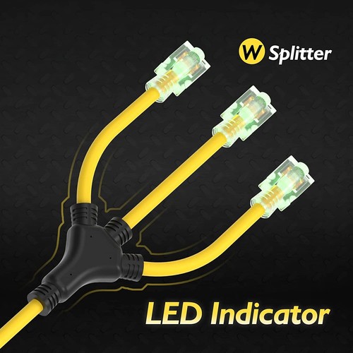 Generator Adapter 12/3 Splitter W Adapter 3 Prong 30 Amp to L5-30P/ (3)5-20R 2ft - Picture 4 of 7