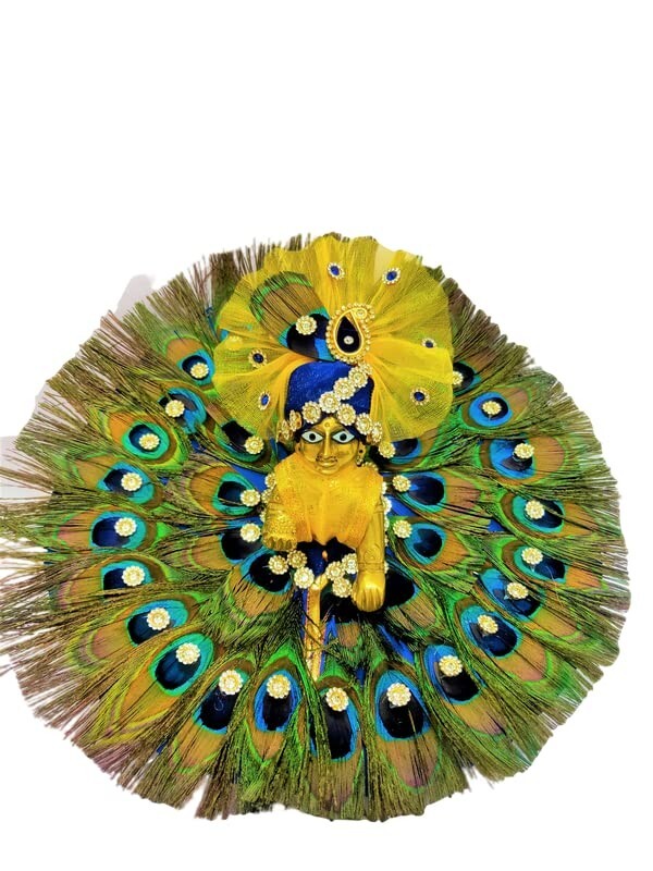 Laddu Gopal Beautiful Full Morpankh Dress with Pagdi SIZE