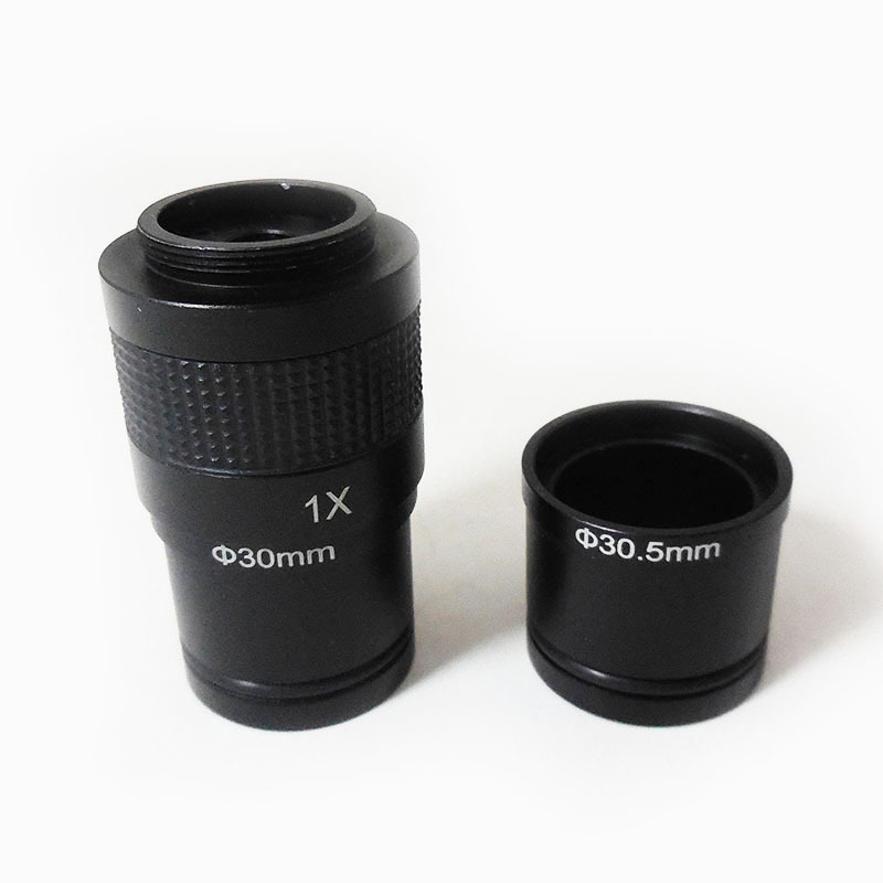 1X Cmount Microscope Lens Eyepiece for camera w/30mm & 30.5mm Adapter
