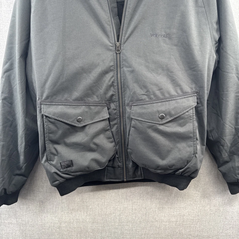 NEW Volcom Masters Coaster Jacket Mens Large Gray Full Zip Sherpa Lined Hooded - Image 4 of 4