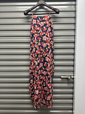 TROVATA BIRDS OF PARADIS CECILE SQUARE NECK MAXI DRESS - NAVY FLORAL SIZE  SMALL | eBay