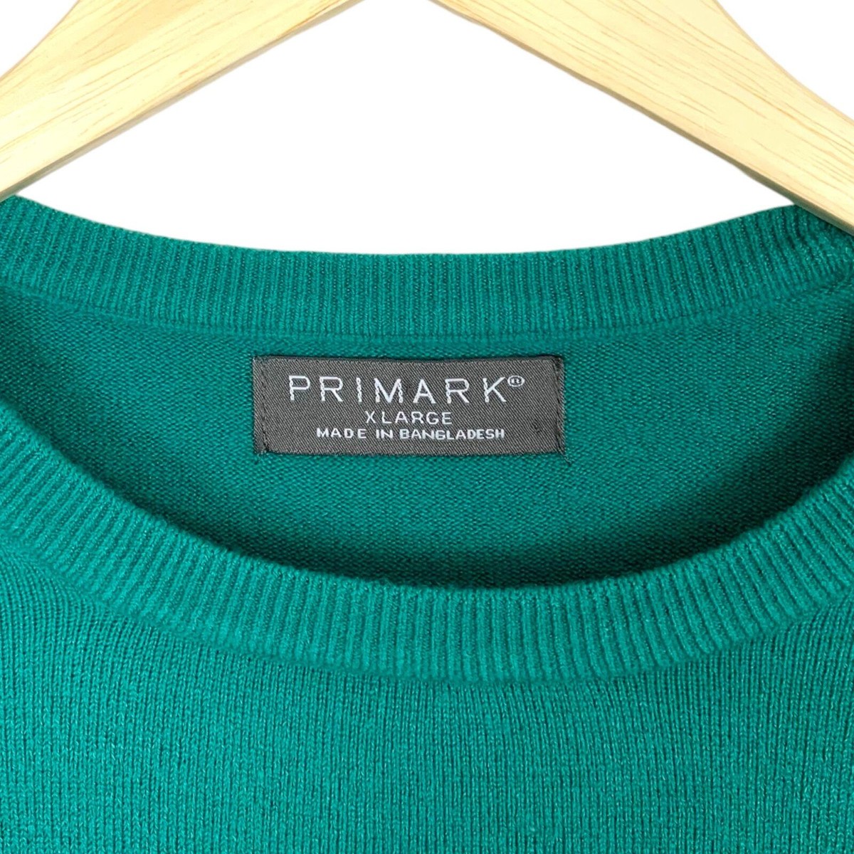 Primark Men's Size XL Classic Style Crew Neck Kelly Green Sweater View 5