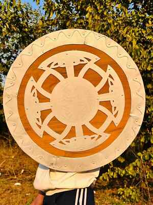 24'' Medieval Wooden New Medieval Shield Battleworn Role & Cosplay Shield