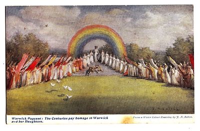 CP95. Vintage Postkarte. Warwick Festzug. The century pay homage to Warwick