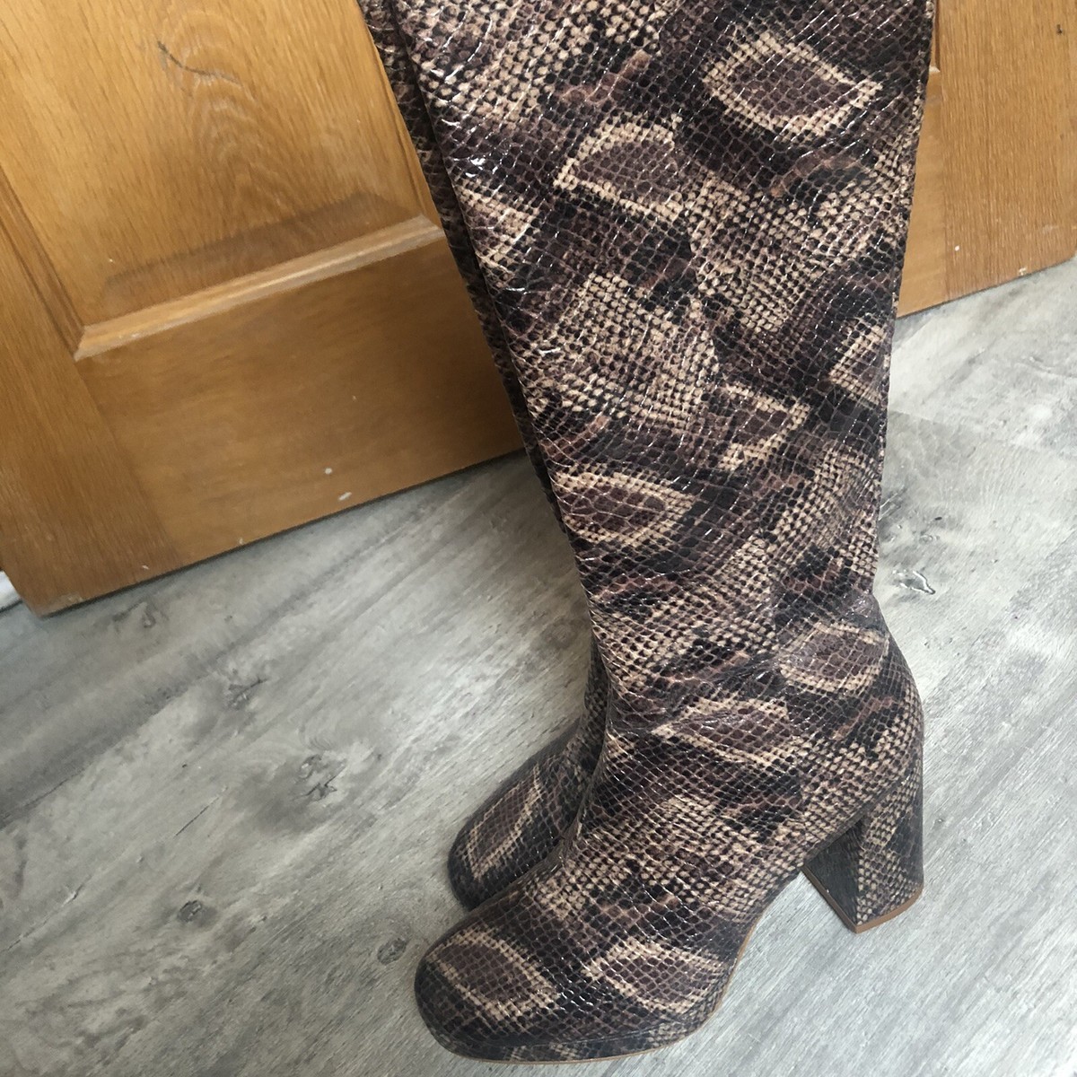 Knee High Boots Topshop Snake Boots Snakeskin Print Shoe And Boot - Main Image