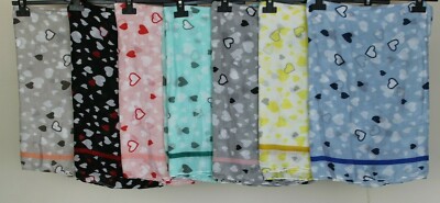 Neu Damen Sommer Herz Print Leicht Kontrast Strand Halstuch Schal Stola 