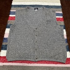 Vintage Coors Light Sweater Vest Gray VCC Vantage USA Made Cardigan Mens XL