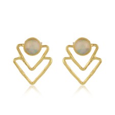 Unique 925 Sterling Silver Handmade Ethiopian Opal Gemstone Stud Earrings