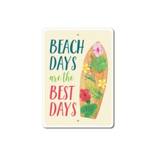 Surfboard Decor, Colorful Surfboard Sign, Beach Days Aluminum Sign